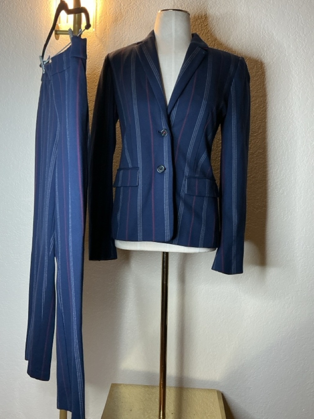 Tommy Hilfiger Navy Pinstripe Blazer & Trousers Set